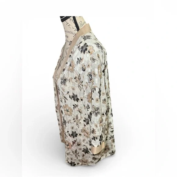 Bonworth Floral Print Semi Sheer Open Front Kimono - Picture 4 of 6